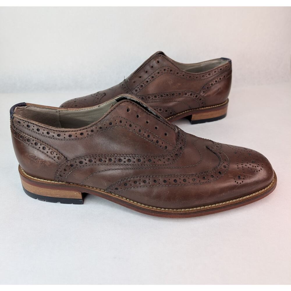 Clarks Craftmaster Oliver Brown Leather Brogue Oxfords 15775 Mens Shoes 7.5